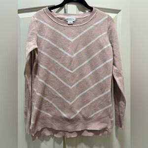Liz Claiborne 100% Cotton Light Pink Chevron Sweater Sz S